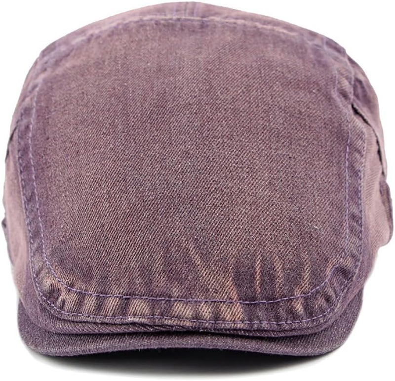 PTDTSHOU Newsboy Cap for Men Adjustable Flat Ivy Gatsby Cabbie Driving Hat Breathable Denim Cotton Golf Cap - Image 3